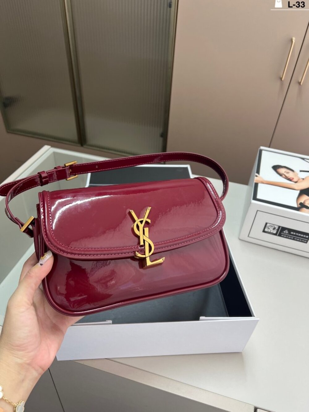 ✨Yves Saint Laurent✨ red leather single-shoulder bag 24×13cm - Picture 6 of 9